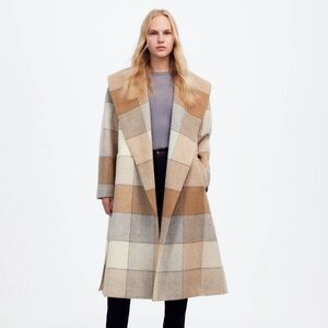 Madewell Plaid Belted Robe Coat | Soft Fawn | Small